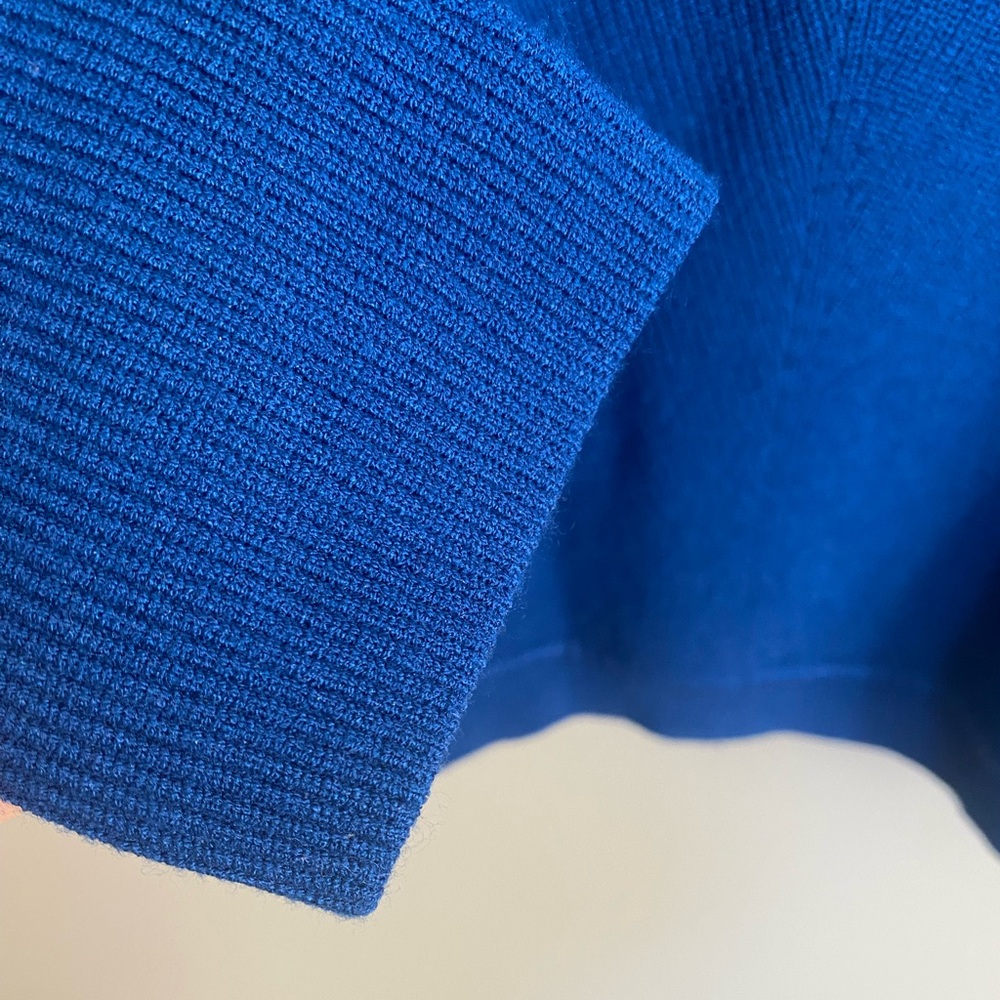 Aritzia Wilfred Tuscany Sweetheart Knit Sweater Blue Bodycon Size M - Picture 10 of 16